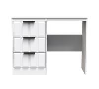 New York C Desk White 3 Drawers 97cm