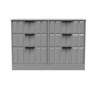New York C Large Chest of Drawers Grey 6 Drawers 115cm