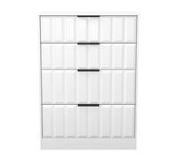 New York C Tall Chest of Drawers White 4 Drawers 77cm