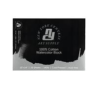 New York Central 100% Cotton Watercolor Paper Blocks - Cold Press Acid-Free Premium Watercolor Paper for Artists, Painting, Water Media, Professionals, & More! - 10x14"