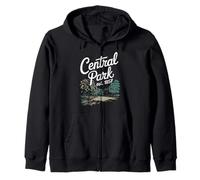 New York Central Park, Est. 1857 Nostalgic Vintage NYC Style Zip Hoodie