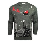 New York Christmas Jumper - Size S [Small], Grey - Adult Mens Xmas Sweater