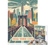New York City 1000 Piece Jigsaws for Adults Puzzle Stimulate Active Brain And Mind Gentle Relaxing Fun Activity (38x26cm)