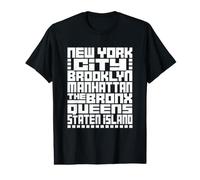 New York City 5 Boroughs Typography T Shirt NYC Graphic Value Graphic T-Shirt