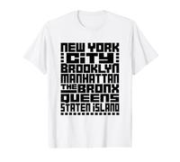 New York City 5 Boroughs Typography T Shirt NYC Graphic Value Graphic T-Shirt