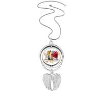 new york city amethe united states Pendant Angel Wings Rotating Necklace Jewelry