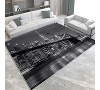 New York City Area Rugs 120x170 cm Faux Wool Super Soft Carpet with Non-Slip Backing, Brooklyn Bridge Machine Washable Indoor Rug for Living Room Bedroom Office Hallway Entrance