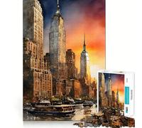 New York City Art Jigsaw Puzzles for Adults1000 Piece Intellect Toy Stress Relief Precise Cut Perfect Present (50x75cm)