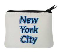 New York City Big Apple Glitch Art Neoprene Coin Purse Pouch 10x11cm White