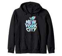 New York City Big Apple Retro Style Zip Hoodie