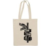 New York City Broadway West 35 ST Intersection Sign Natural Cotton Tote Bag White