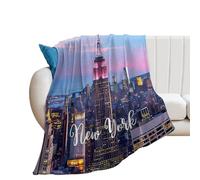 New York City Building Cityscape Natural Landscape Blankets And Throws for Couch Bed Sofa Chair Thicken Office Nap Fluffy Plush Super Soft Warm Flannel Throw Blankets for Man Women 30x40in