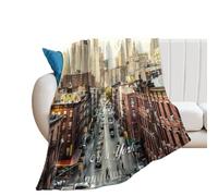 New York City Building Cityscape Natural Landscape Blankets And Throws for Couch Bed Sofa Chair Thicken Office Nap Fluffy Plush Super Soft Warm Flannel Throw Blankets for Man Women 30x40in