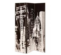 new york city canvas printed room divider in a monotone colour