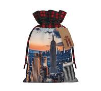 New York City Christmas New Year Candy Gift Bags M Size Drawstring Bags for Kids Xmas Holiday Xmas Eve Presents