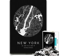 New York City Circle Map Wooden Jigsaw Puzzle, Adult Brain Game, 500 Pieces | Shared puzzle time - a clear build method on weekends.