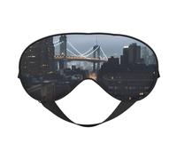 New York City Double-Sided Silk Sleep Mask, Adjustable Light Blocking Eye Mask for Travel, Men & Women, Soft Comfortable Blindfold 20x10cm