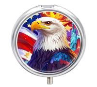 New York City Ea-gles Pill Organizer Round Pill Box Travel Pill Case Medicine Organizer for Pocket Purse