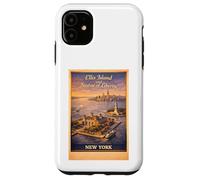 New York City Ellis Island Statue Liberty Aerial Travel Art Case for iPhone 11