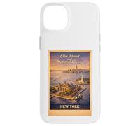 New York City Ellis Island Statue Liberty Aerial Travel Art Case for iPhone 14 Plus