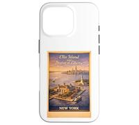 New York City Ellis Island Statue Liberty Aerial Travel Art Case for iPhone 16 Pro