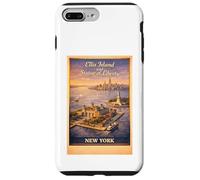 New York City Ellis Island Statue Liberty Aerial Travel Art Case for iPhone 7 Plus/8 Plus