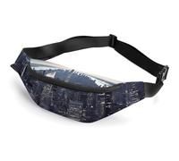 New York City Fanny Packs with Zipper, Personalized Waist Bags with Multiple Pockets, Adjustable Sling Bag for Travel, Waterproof Belt Bag, Crossbody Bags for Unisex