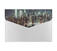 New York City File Folder, Plastic Accordion File Folders with 6 Pockets, Expanding File Organizer with Snap Closure, Portable Document Paper Organizer, Office Supplies Filing Folders
