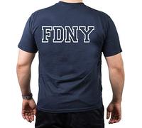 New York City Fire Dept. Navy T-Shirt with Chest Logo, blue, XL