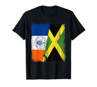 New York City Jamaica Half Flag New York Jamaican Heritage T-Shirt