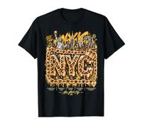 New York City Luxury Rich Leopard Skyline Urban Art Value Graphic T-Shirt