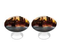 New York City Manhattan Bridge Skyline 2PC Drawer Handles Fashion Drawer Knobs 28mm Round Furniture Door Knob