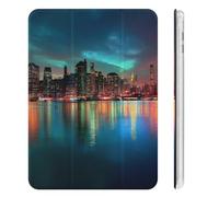 New York City Manhattan Skyline at Night Trifold Tablet Cover with Pencil Holder Slim Protective Case Compatible for iPad Mini 4/5/6 Mini6（8.3in）
