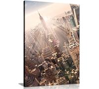 New York City Manhattan Skyline Empire State Building & Skyscrapers Office Canvas Wall Art Picture Print (18X12)