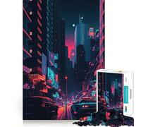 New York City Neon 1000 Piece Jigsaw Puzzles for Adults Teenagers Brain Skill Group Joy Exact Edge Stylish Gift (50x75cm)