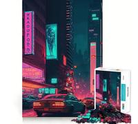 New York City Neon 1000 Pieces Jigsaw Puzzles for Teenagers Thought Toy Home Activity Precise Edge Santa Wish List (50x75cm)