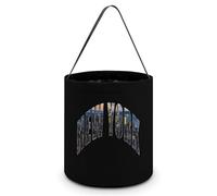 New York City Night Large Easter Basket Candy Bags Canva Tote Bag Portable Hallowee Bucket