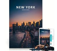 New York City Night View 1000 Piece Jigsaw Puzzles for Adults Teenagers Mind Game Toy Together Fun Neat Cut Amazing Present (38x52cm)