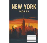 New York City Notebook Journal: 365 Days Daily Planner with NYC Skyline Cover - Large Lined Pages for Writing, Travel Memories & Goals - Manhattan Brooklyn Bridge Design
