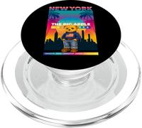 New York City NY Teddy Bear - Urban Bear with American Style PopSockets PopGrip for MagSafe