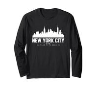 New York City NYC Coordinates Skyline Silhouette Urban Long Sleeve T-Shirt