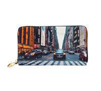 New York City Print Cellphone Credit Card Money Holder Wallet Leather Women Card Wallet Zipper Pocket, Black, One Size, Black, One Size