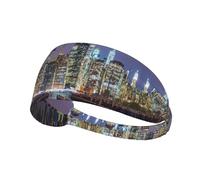 New York City Print Non-Slip Elastic Running Headband, Sweat Absorbing Stretchy Hair Bands For Gym Yoga, Soft Skin-Friendly Foldable Workout Headband