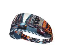 New York City Print Outdoor Sports Headband, Elastic Sweatband For Hiking, Cycling, Running & Workout