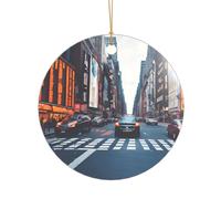 New York City Print Wedding Gift Ideas for Couples, A Just Married Acrylic Christmas Tree Ornament