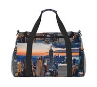 New York City Print Weekender Bag,Holdall Handbag & Shoulder Bag for Travel Fitness