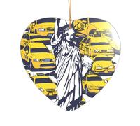 New York City Print Xmas Ornament Hanging Decor, Acrylic Romantic Christmas Decoration for Home Wedding Anniversary