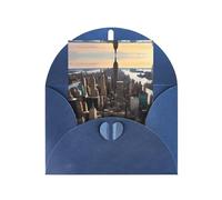 New York City Printing Notecards With Envelopes,Vertical Love Buckle Blank Pearl Paper Packaging Holiday Greeting