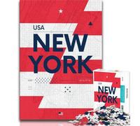 New York City Puzzles for Teenagers Teens 1000pc Puzzle,Decompressing Intellectual Educational Toy Secret Santa Gifts 38x26cm