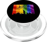 New York City Rainbow Flag Skyline LGBT Gay Pride PopSockets PopGrip for MagSafe